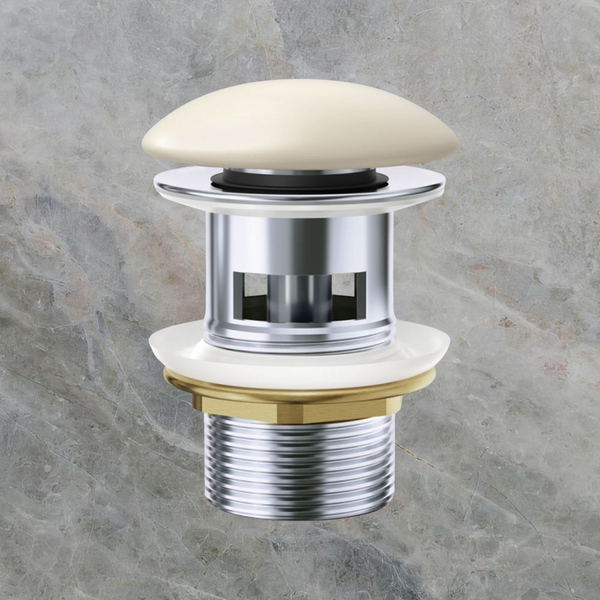 Fienza Pop-Up 32mm with Overflow Basin Waste with Ceramic Cap Matte Khaki