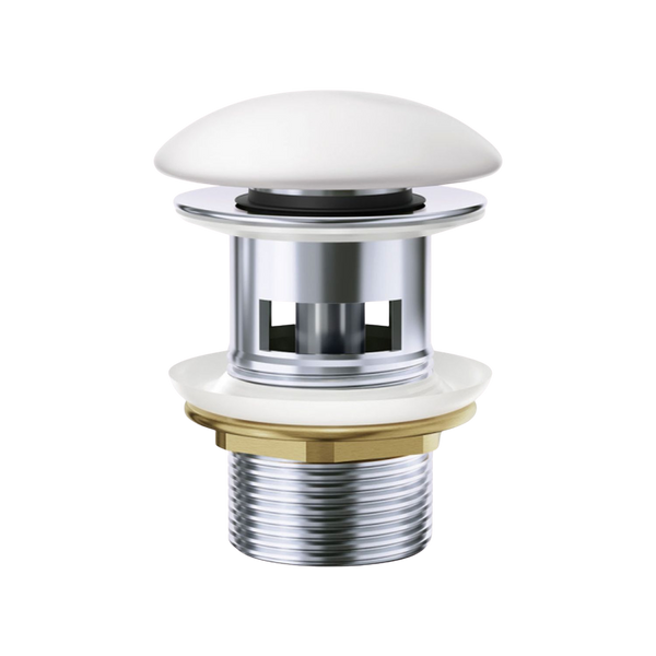 Fienza Pop-Up 32mm with Overflow Basin Waste with Ceramic Cap Matte White
