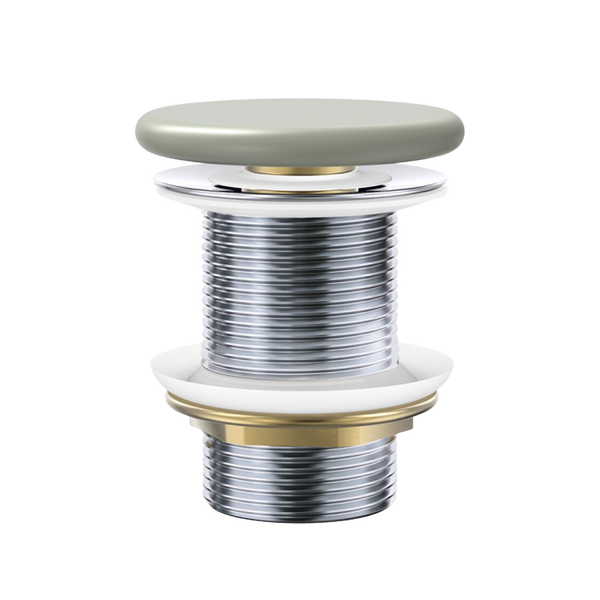 Fienza Pop-Up 32mm Non-Overflow Basin Waste with Flat Ceramic Cap Matte Olive