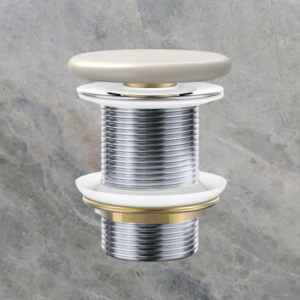 Fienza Pop-Up 32mm Non-Overflow Basin Waste with Flat Ceramic Cap Matte Khaki