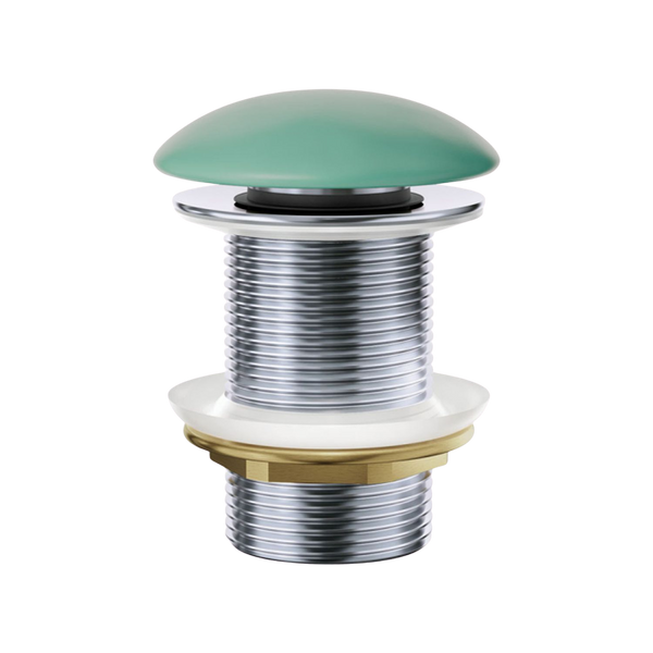 Fienza Pop-Up 32mm Non-Overflow Basin Waste with Ceramic Cap Matte Green