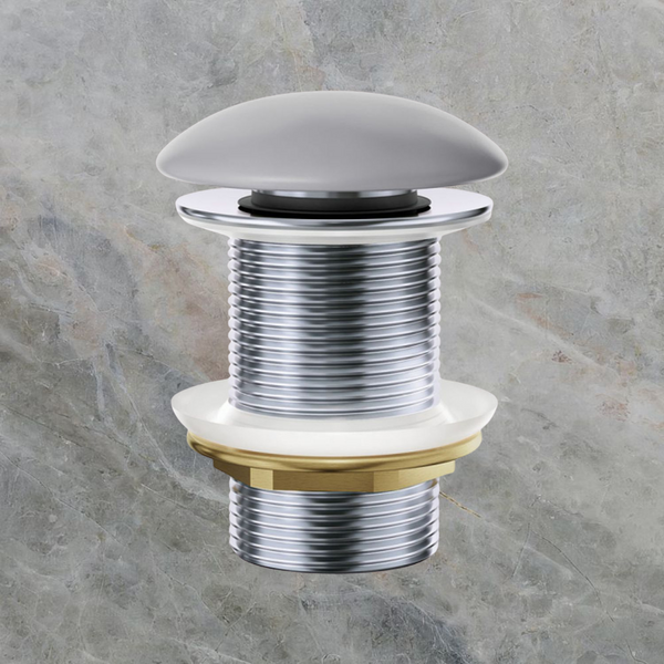 Fienza Pop-Up 32mm Non-Overflow Basin Waste with Ceramic Cap Matte Light Grey