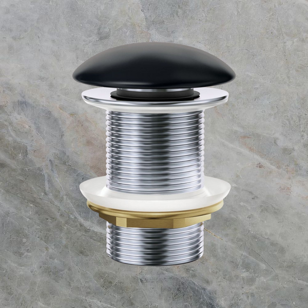 Fienza Pop-Up 32mm Non-Overflow Basin Waste with Ceramic Cap Matte Black