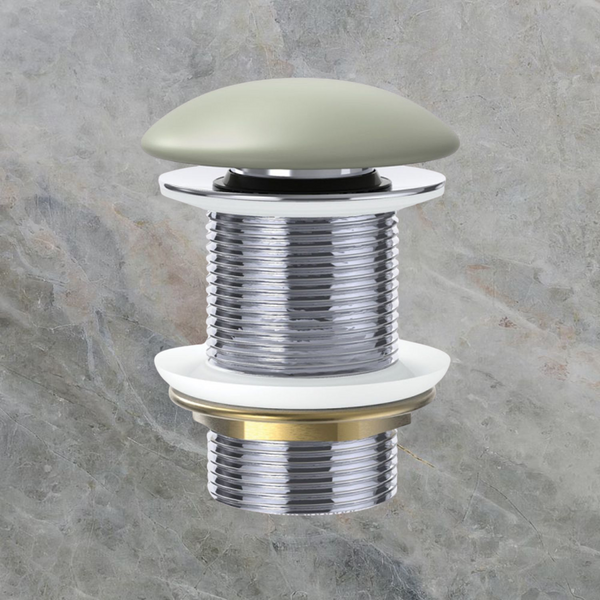 Fienza Pop-Up 32mm Non-Overflow Basin Waste with Ceramic Cap Matte Olive
