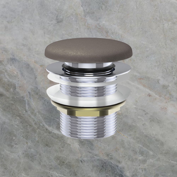 Fienza Universal Pull-Out/Pop-Up Concrete Cap Bath Waste Non-Overflow Warm Grey