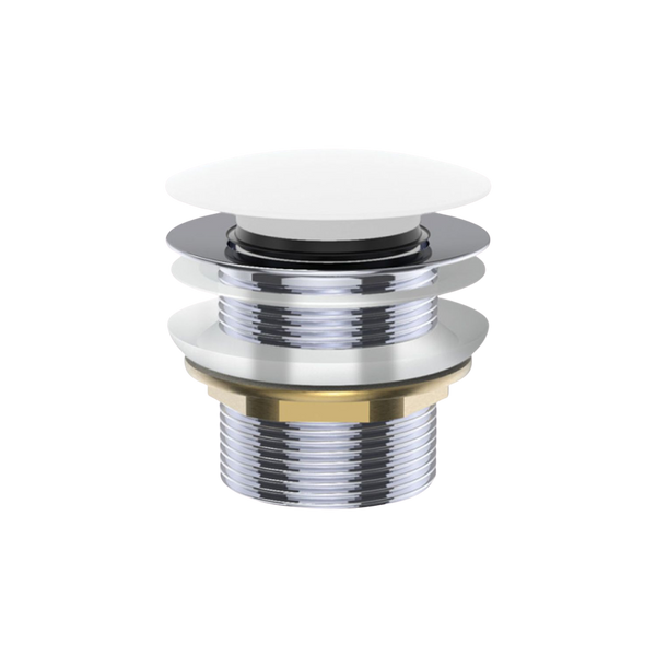 Fienza Universal Pull-Out/Pop-Up Brass Cap Bath Waste Non-Overflow Matte White