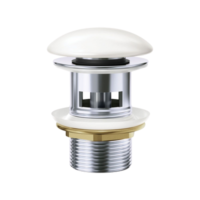 Fienza Pop-Up 32mm with Overflow Basin Waste with Ceramic Cap Gloss White