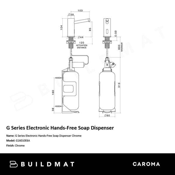 Caroma G Series Electronic Hands-Free Soap Dispenser Chrome