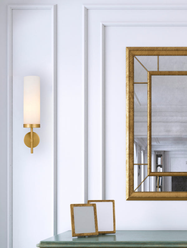 Telbix Garot Wall Lamp Antique Gold Opal Matt