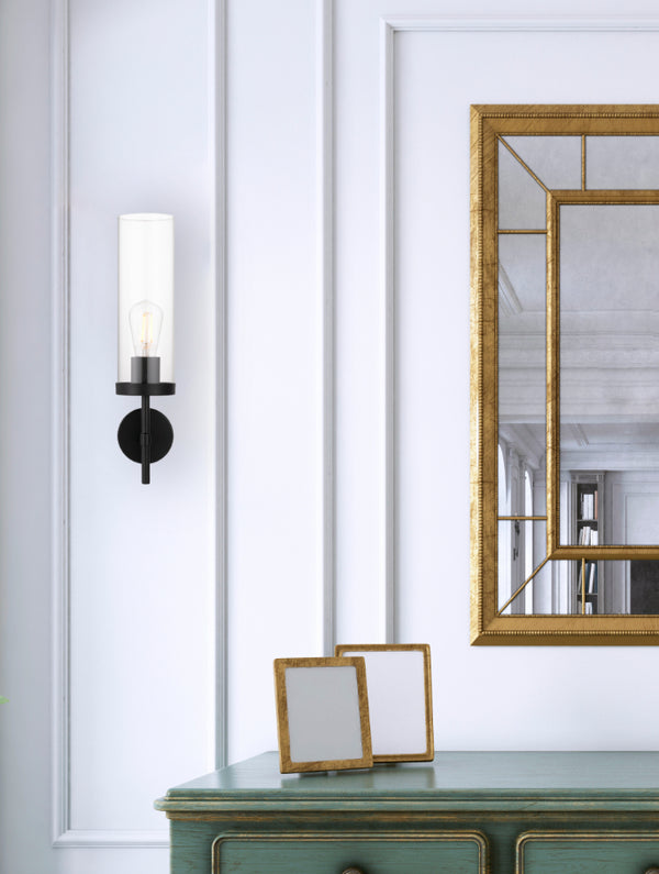 Telbix Garot Wall Lamp Black Clear