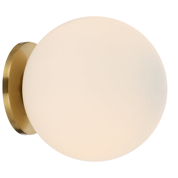 Telbix Gaston Wall Light Antique Gold Opal Matt