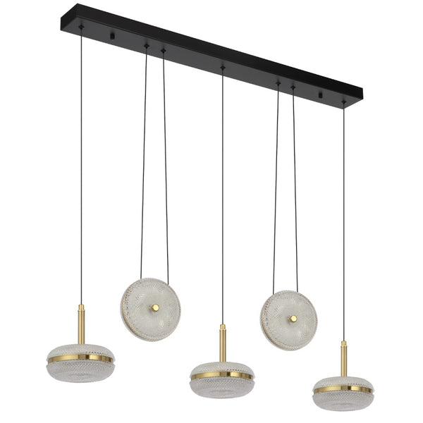 Telbix Govan 5 Light Bar Pendant Antique Gold