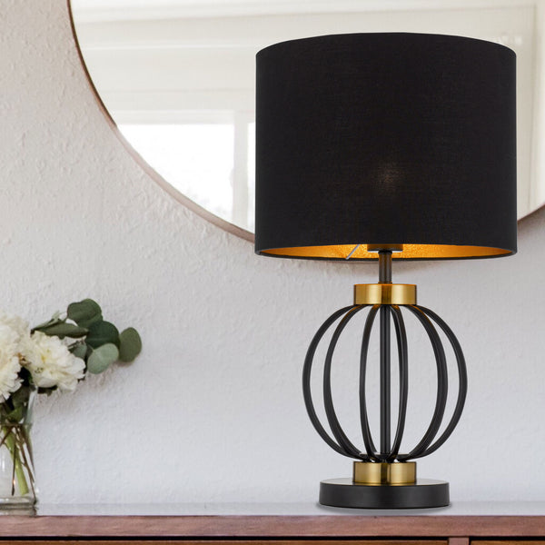 Telbix Grada Table Lamp Black Antique Gold