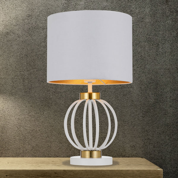 Telbix Grada Table Lamp White Antique Gold