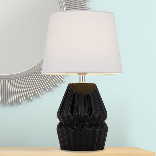 Telbix Greet Ceramic Table Lamp Black