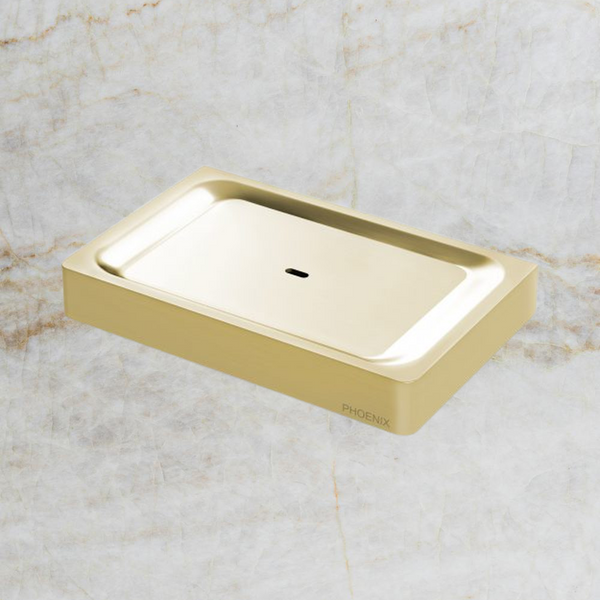Phoenix Gloss Soap Dish Brushed Gold