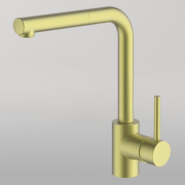 Gareth Ashton Lucia Sidelever Mixer With Pull Out Brushed Brass