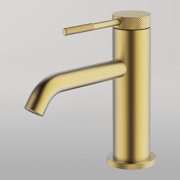 Gareth Ashton Poco Knurled Basin Mixer Brushed Brass
