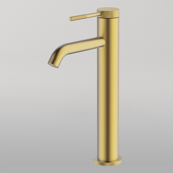 Gareth Ashton Poco Knurled High Basin Mixer Brushed Brass