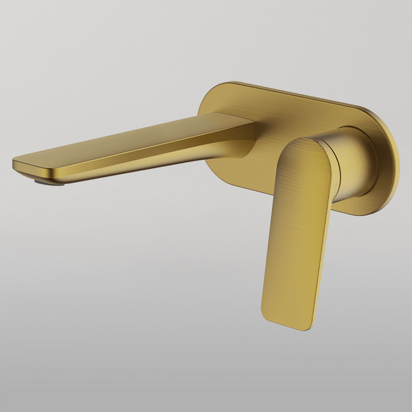 Gareth Ashton Vela Wall Set With 165mm Wall Spout Brushed Brass