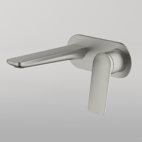 Gareth Ashton Vela Wall Set With 165mm Wall Spout Brushed Nickel