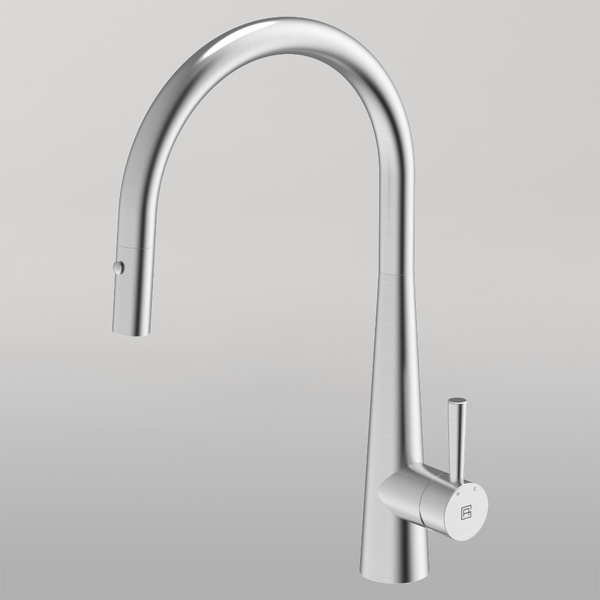 Gareth Ashton 316 Gooseneck Pull Out Dual Spray Function Kitchen Mixer Brushed Steel