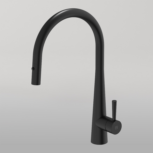 Gareth Ashton 304 Gooseneck Pull Out With Dual Spray Function Kitchen Mixer Matte Black