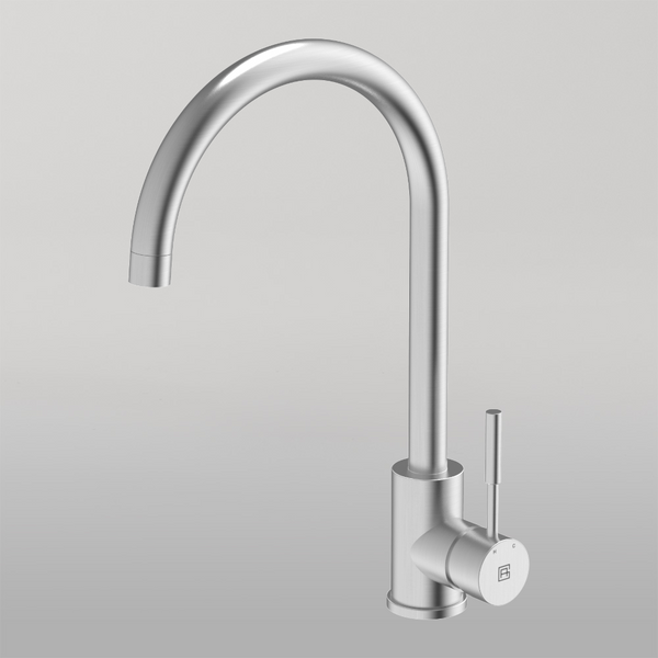Gareth Ashton 304 Gooseneck Kitchen Mixer Brushed Steel