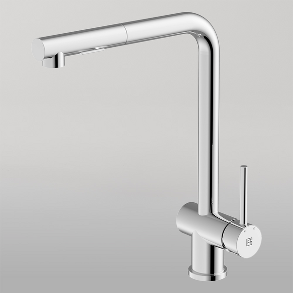 Gareth Ashton 304 Square Neck With Dual Spray Pull Out Kitchen Mixer Polished Stainless