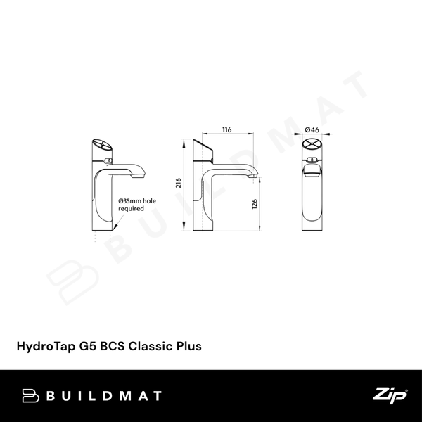 Zip Water HydroTap G5 BCS Classic Plus Brushed Bronze
