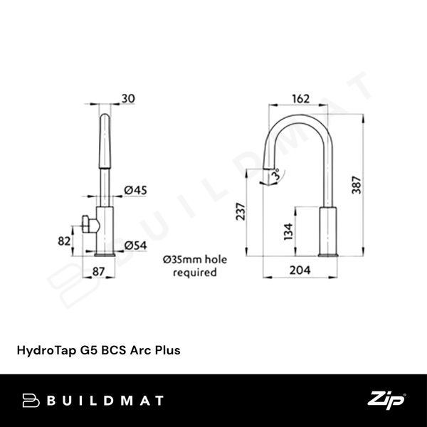 Zip Water HydroTap G5 BCS Arc Plus Brushed Brass
