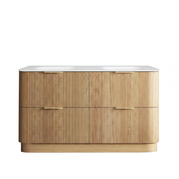 Otti Havana Fluted 1500mm Woodland Oak Floorstanding Curve Vanity