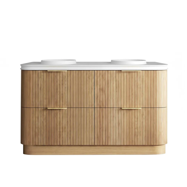 Otti Havana Fluted 1500mm Woodland Oak Floorstanding Curve Vanity