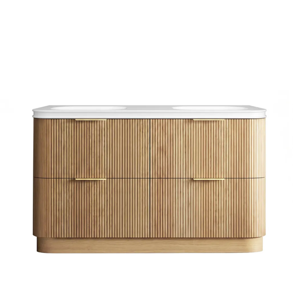 Otti Havana Fluted 1500mm Woodland Oak Floorstanding Curve Vanity
