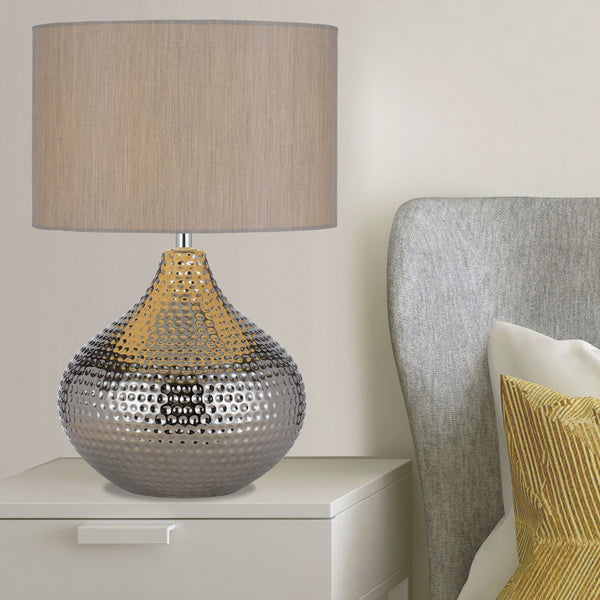 Telbix Hanoi Ceramic Table Lamp Silver