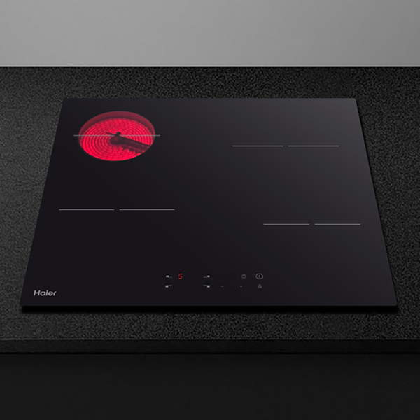 Haier 60cm 300 Series Electric Cooktop Black Glass