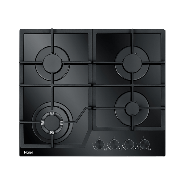 Haier 60cm 500 Series Gas on Glass Cooktop Black Glass