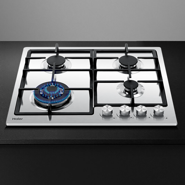 Haier 60cm 500 Series Gas on Steel Cooktop Stainless Steel