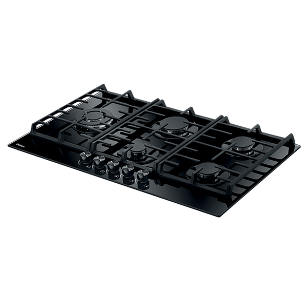 Haier 90cm 500 Series Gas on Glass Cooktop Black Glass