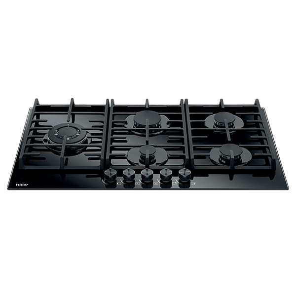Haier 90cm 500 Series Gas on Glass Cooktop Black Glass