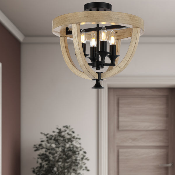 Telbix Hosley 4 Light Pendant CTC Black