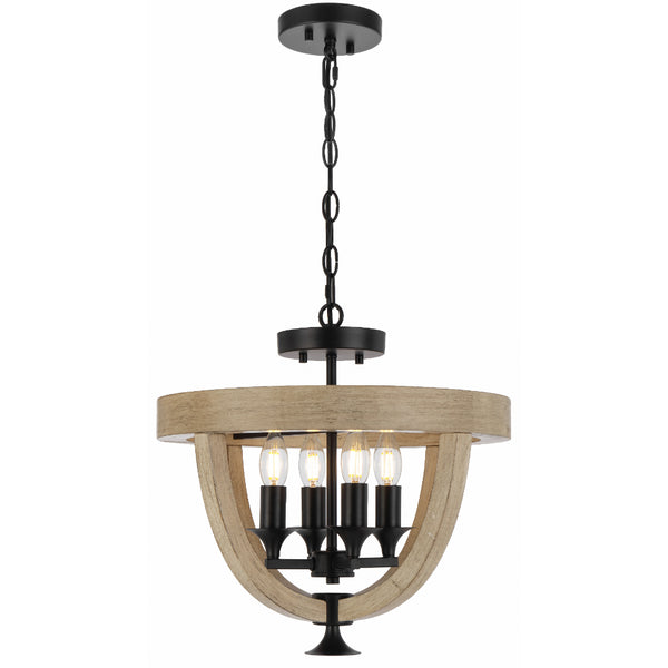 Telbix Hosley 4 Light Pendant CTC Black