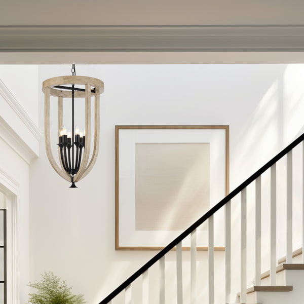 Telbix Hosley 6 Light Pendant Black