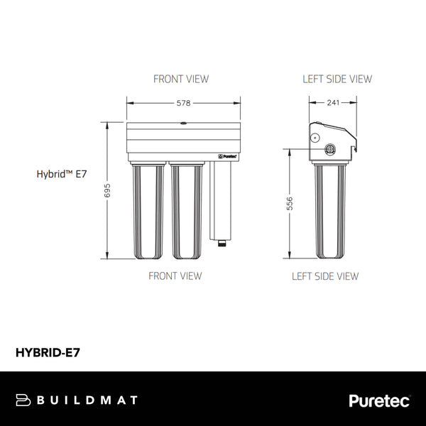 Puretec Hybrid-E7 Dual Rainwater Filter System with Radfire UV technology