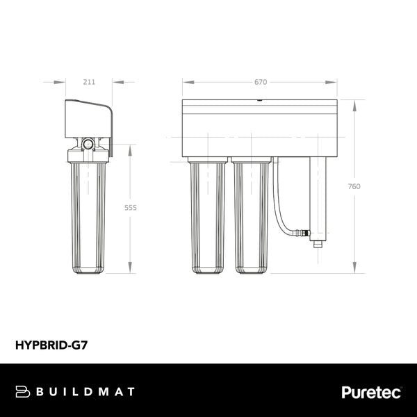 Puretec Hybrid-G7 Dual Rainwater Filter System with UV light
