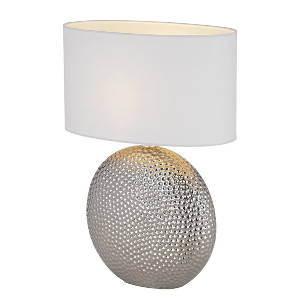 Telbix Icaria Ceramic Table Lamp Silver