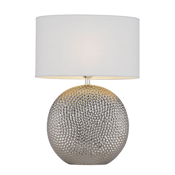 Telbix Icaria Ceramic Table Lamp Silver
