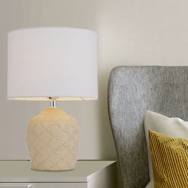 Telbix Indo Ceramic Table Lamp Cream