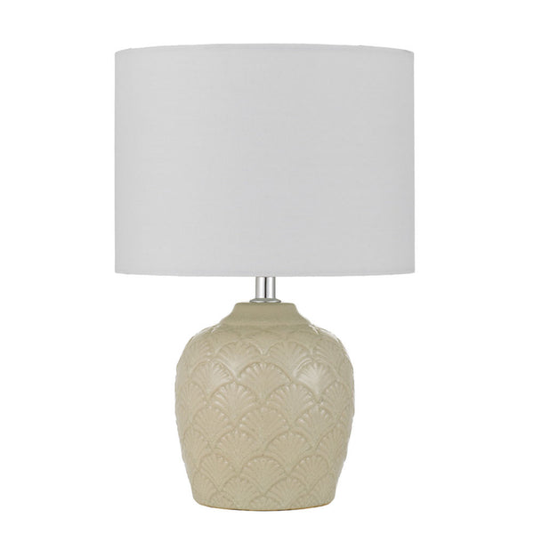 Telbix Indo Ceramic Table Lamp Cream