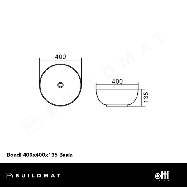 Otti Bondi 400x400x135 Basin Matte White